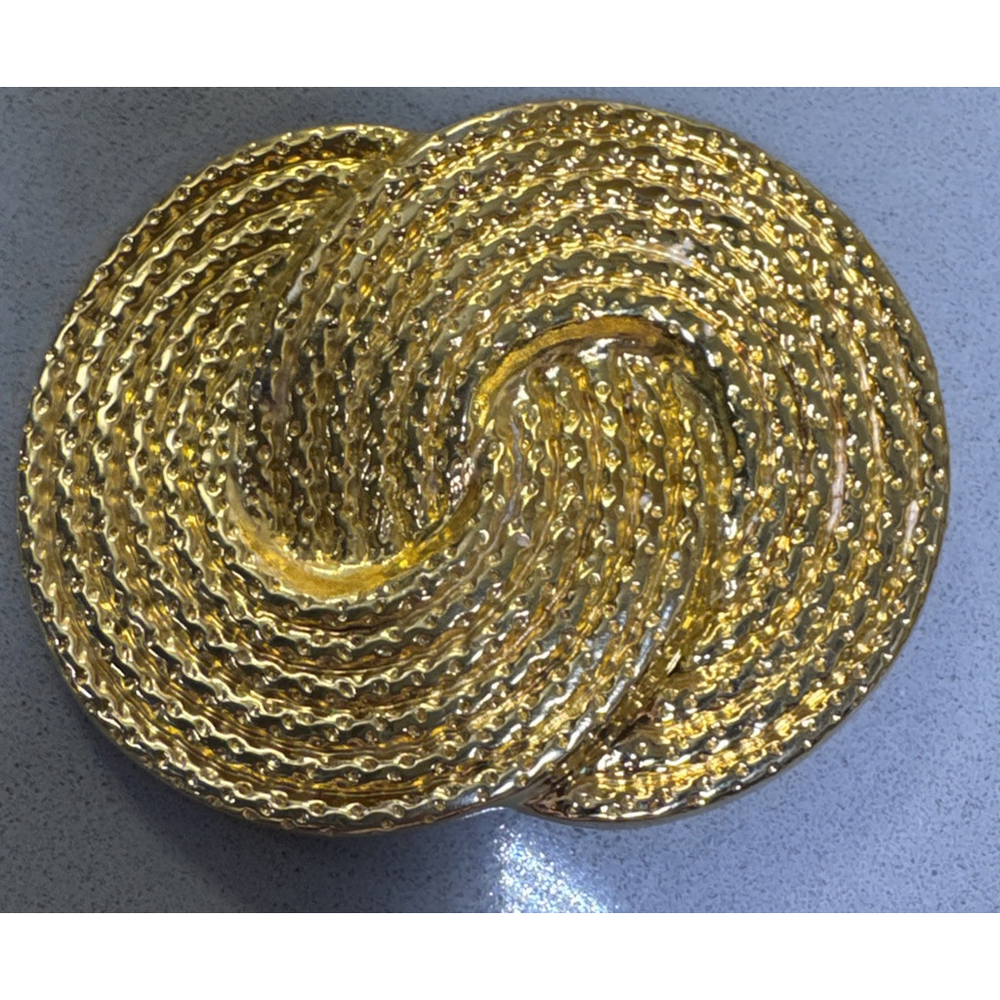 Vintage Metal Belt Buckle Slide for Rope Belt NAN LEWIS~ GOLD TN BRAIDED - Picture 2 of 6